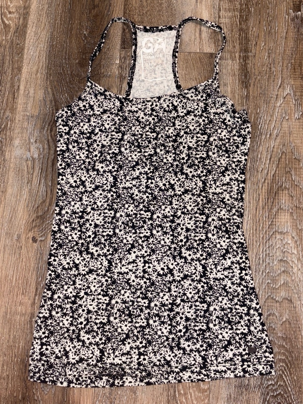 Garage Black & White Floral Racerback Camisole